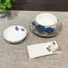 New Chinese-style star hotel table setting tableware set, high-end Chinese dining table setting ceramic tableware, restaurant and hotel supplies plates, dinner plates ceramic Application Scenario
